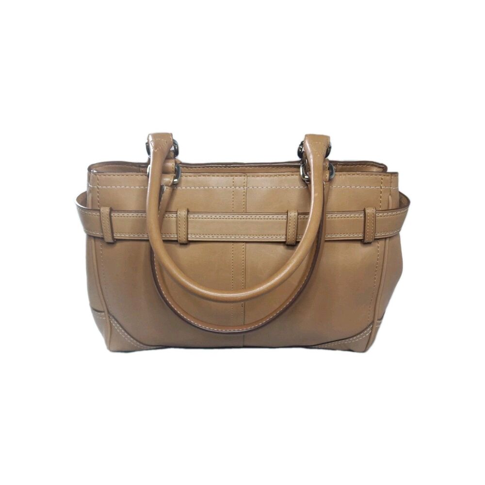 Coach Hampton F08A70 Shoulder Bag Brown Leather Tassel Belted Vintage Y2K - Picture 5 of 10